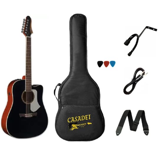 Kit Violão Aço Elétrico Swell Eq Black Tagima