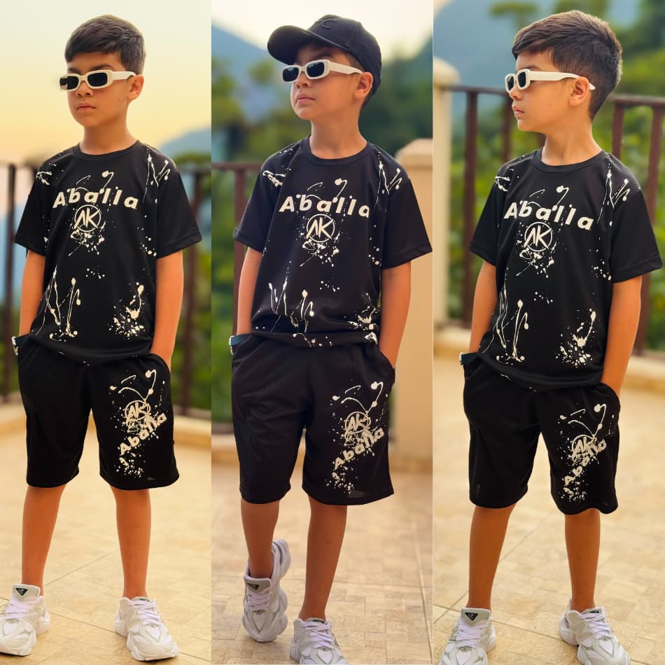 Kit Roupa Infantil Menino Dry Fit Lançamento Camisa e Bermuda 4 ao 14 anos