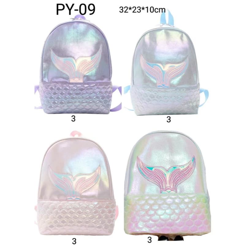 Meninas Casual Bling Mermaid Mochila Adolescente Brilhante Multiuso Impresso Bolsa Escolar