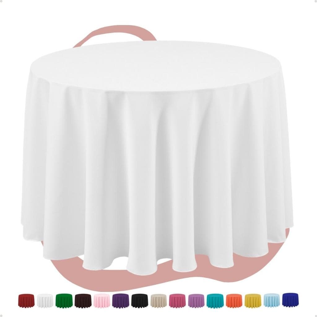 Kit 05 Toalha De Mesa Redonda 1,50m Diâmetro Oxford Festa Buffet Com Bainha Industrial