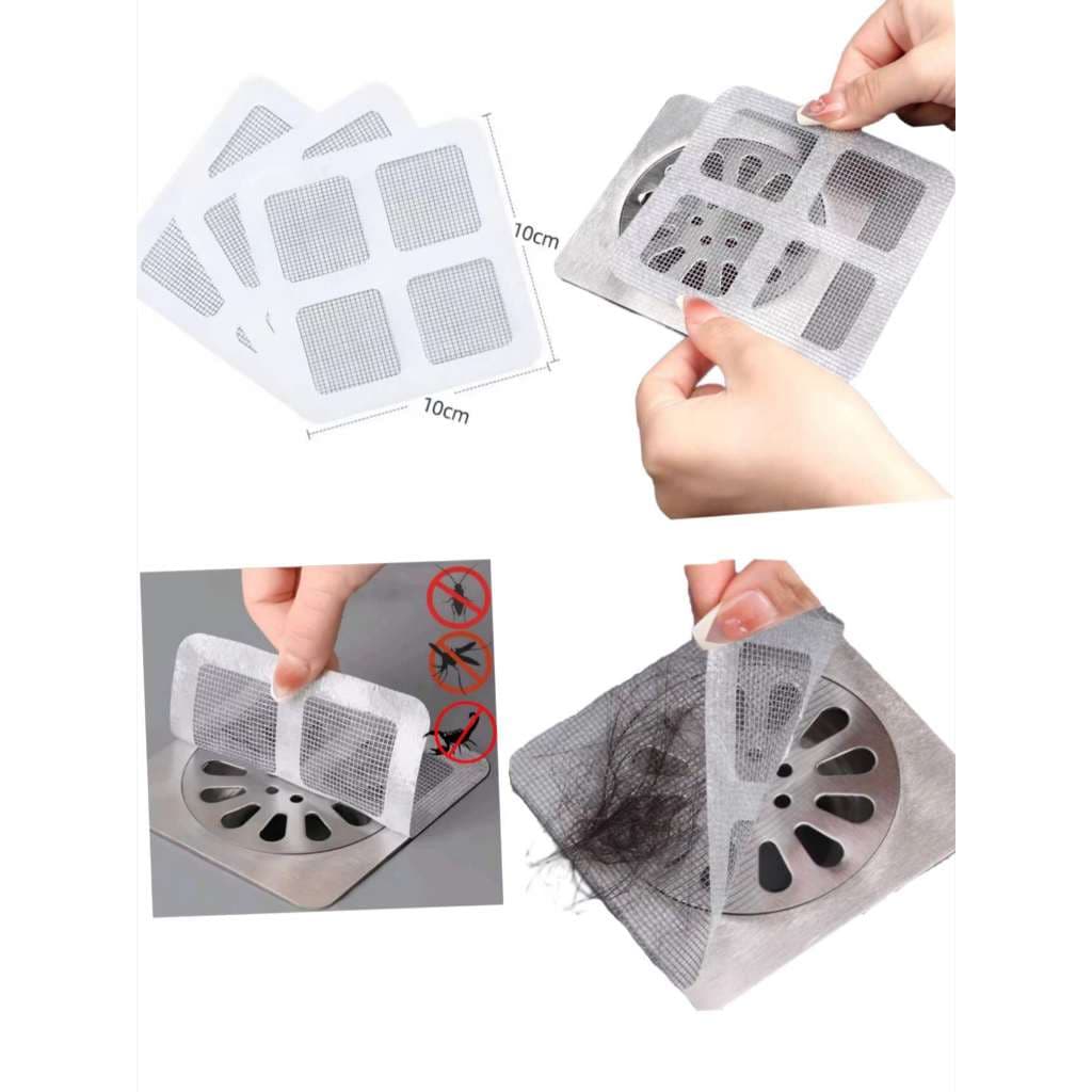 Protetores de Ralo Tela Descartavel Anti Entupimento e Anti Insetos Para Casa Fácil e Pratico Kit 10/20 /30Adesivos