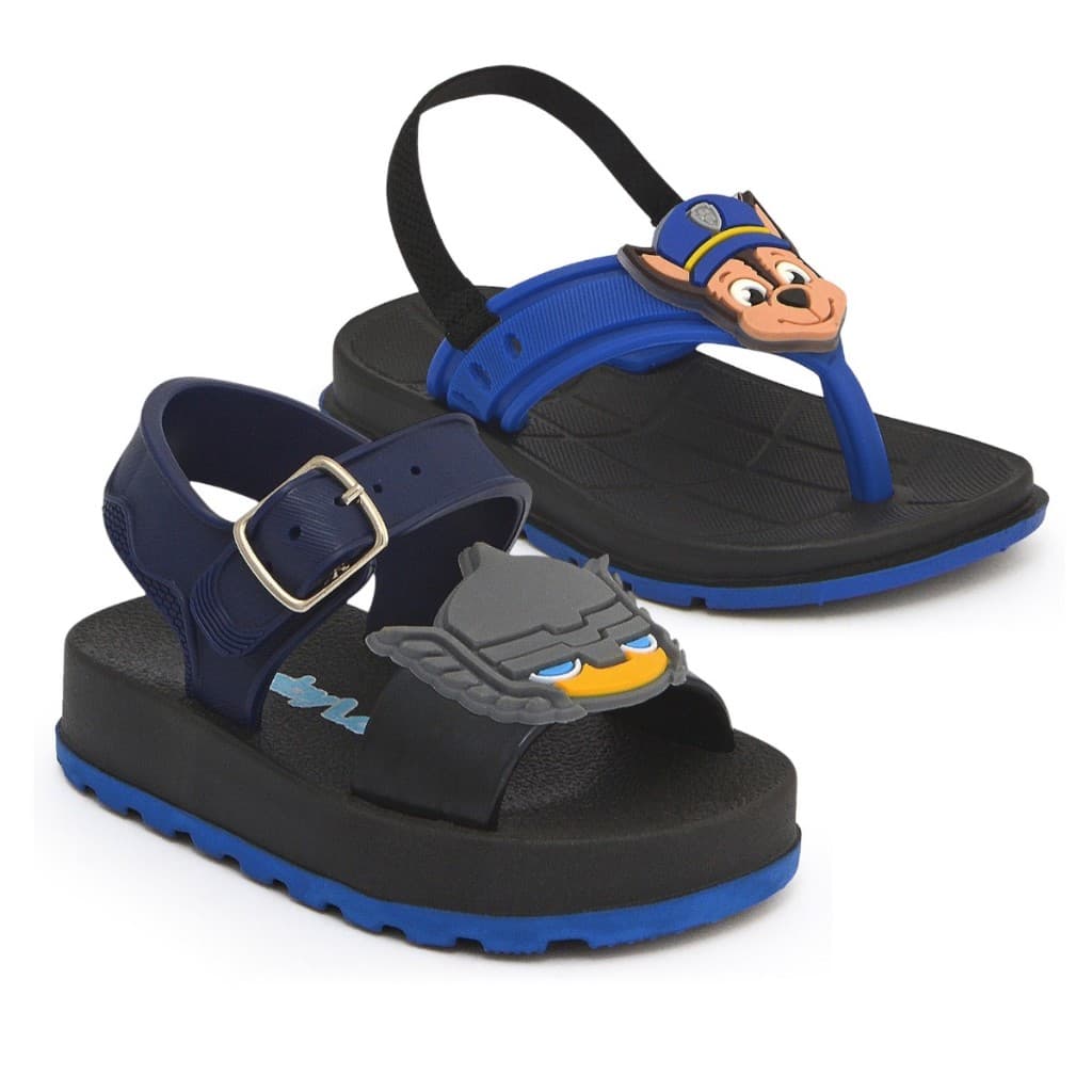 Kit 2 Pares Chinelo Sandália Bebê Menino Infantil Promoção