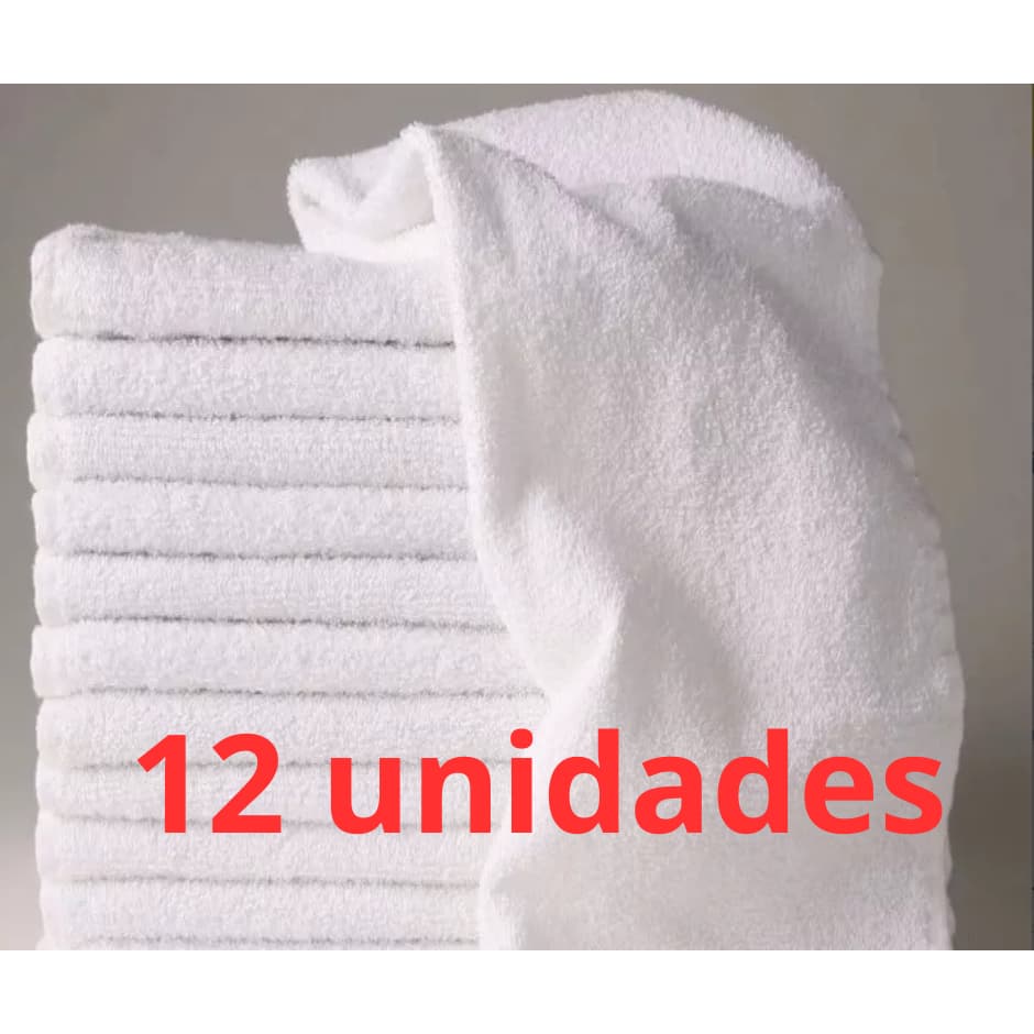 kit com 12 Toalhas de Rosto barberaria Cabeleireira Salão Simples Fina - 40cm x 65cm algodão