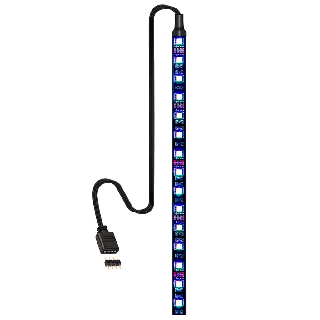 Fita De Led Rgb 4 Pinos 12V Para Gabinete 500Mm Ajustável Iluminação Pc Gamer Aura Sync