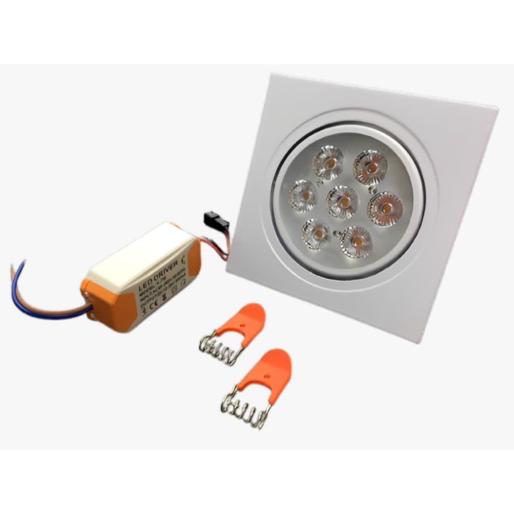 Kit 3 Spot De Led 7w Embutir Teto Direcional quadrado Bivolt