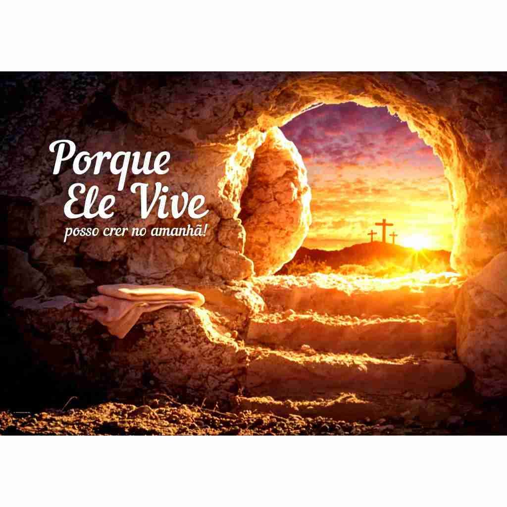 Fundo Fotográfico 2,20x1,50 Páscoa Cristã Igreja JESUS Painel Tecido Jesus Páscoa Ele Vive