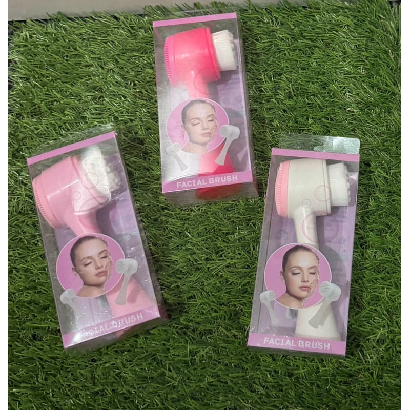Escova de limpeza Facial 2 em 1 massageadora cerdas macias