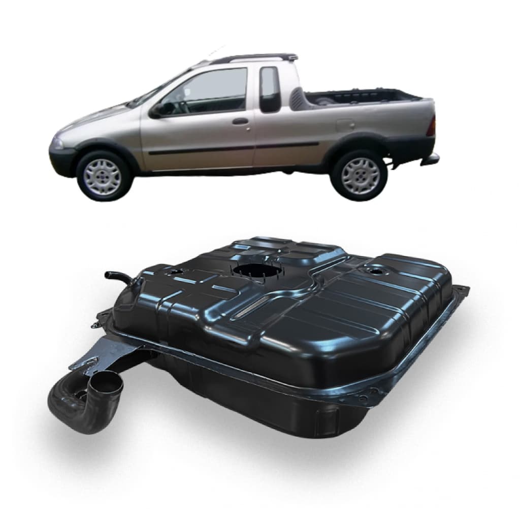 Tanque Combustível Aço Preto 58L Compatível com Fiat Strada / Fiat Fiorino Bepo