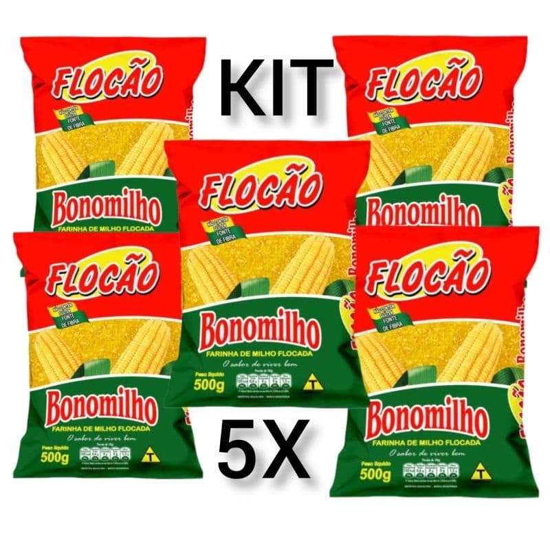 Kit 5 Flocão Bonomilho – Ideal para Fazer Cuscuz e Outras Receitas