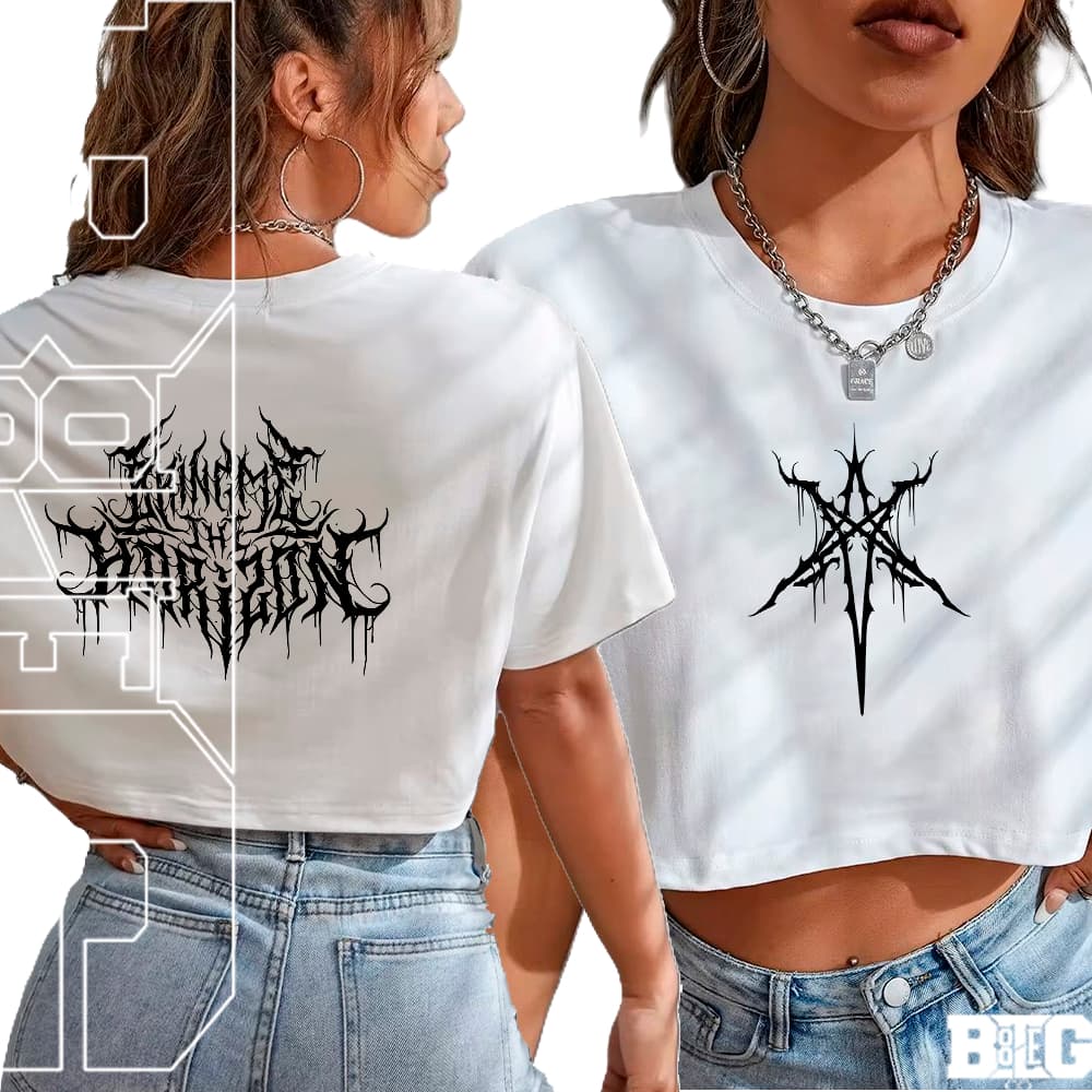 Camiseta Cropped e OVERSIZED Bring me The Horizon BMTH Banda Rock N Roll Gotico Punk Feminina Leve Algodão Estilosa