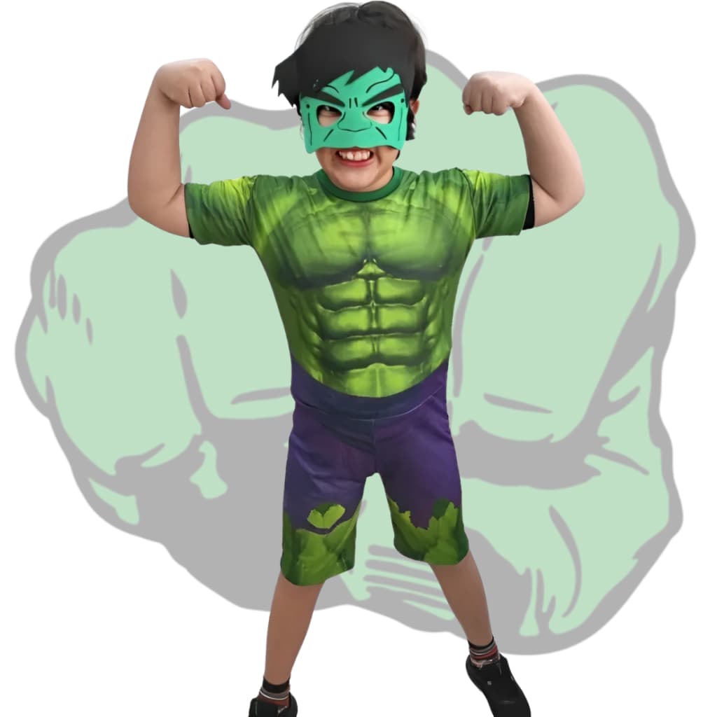 Fantasia Infantil Hulk Curto Herói Super Força