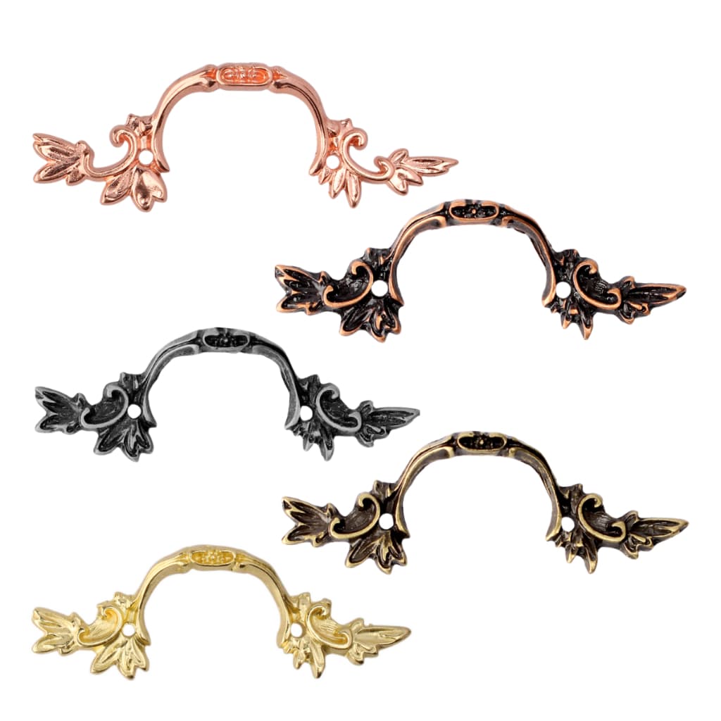 Kit 10 Alças Romana Mini Metal Zamac Artesanato Decoração Bandejas Caixas MDF + Parafusos