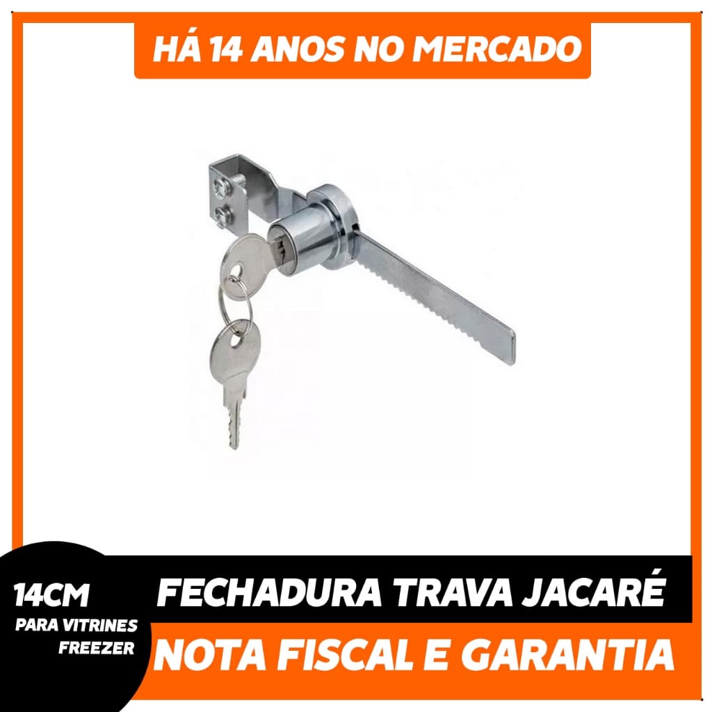 Fechadura Para Vitrine, Vidro, Freezer, Porta de Armário, Portão, Cofre Trava Morcego Jacaré