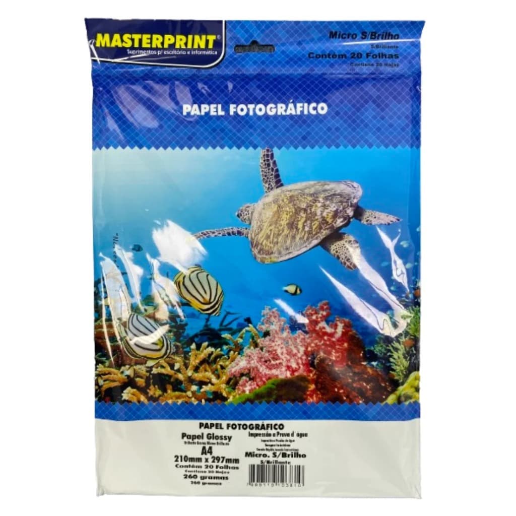 Papel Microporoso Glossy Masterprint 260g Jato de Tinta PIGMENTADA À Prova D'água 20 Folhas
