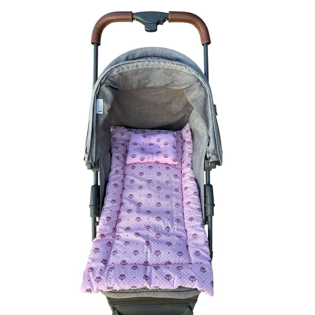 Colchonete para Berço e Carrinho de Bebê Dupla Face com Travesseiro Várias Estampas
