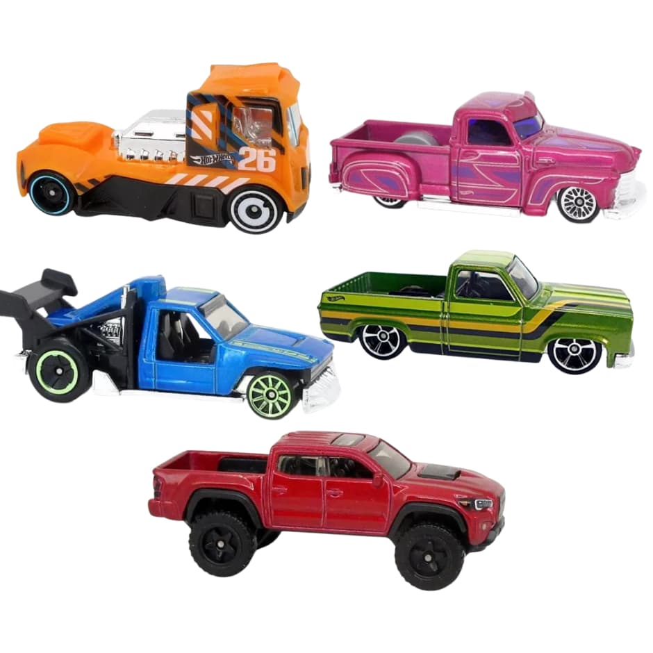 Hot Wheels Carrinhos - Coleção HW HOT TRUCKS - Toyota Tacoma, Lolux, La Troca, Chevy, Dodge, Ford
