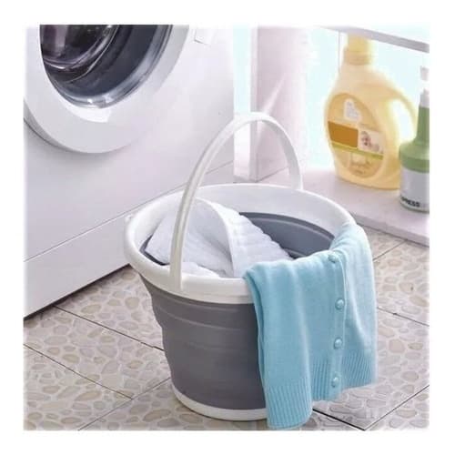 Balde Retrátil de Silicone 10 Litros  Balde Dobrável Balde de  Silicone Balde Flexível Balde com Alça Cor Sortida