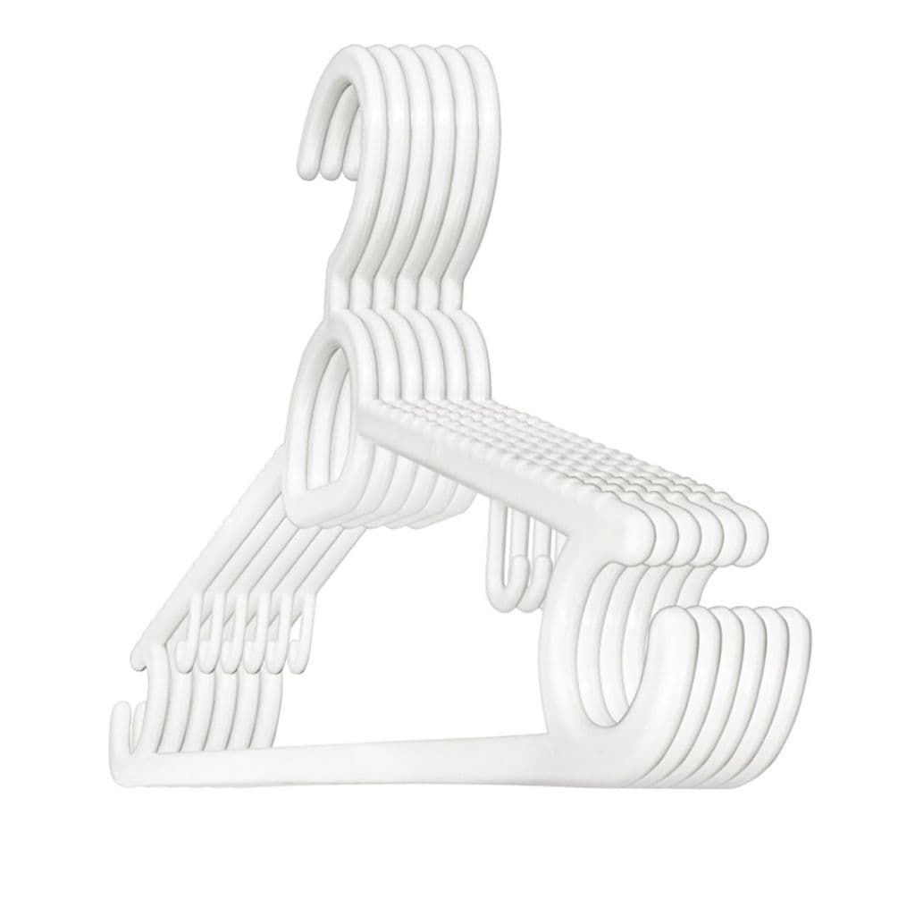 30 Unidades Cabide Branco Plástico Resistente Vestidos Calcas Cabides Multiuso Para Roupas Qualidade