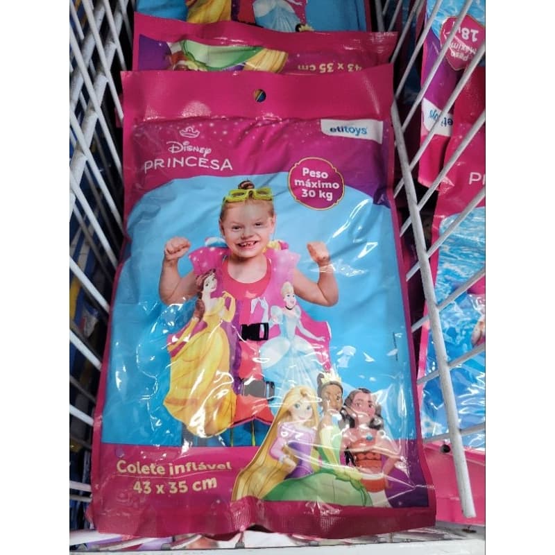 Colete Inflável Infantil Princesas 43x35cm Disney