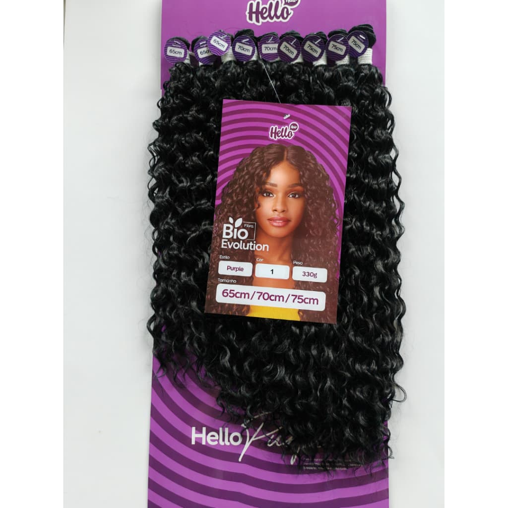 Cabelo Bio Evolution Hello Hair Purple Cacheado Fibra Sintética Aplique Cabelo Tranças