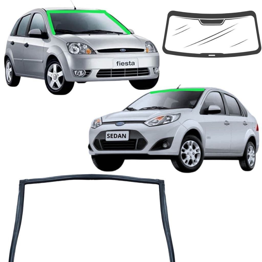 Borracha Vedação Parabrisa Fiesta Hatch e Sedan 2002 á 2013