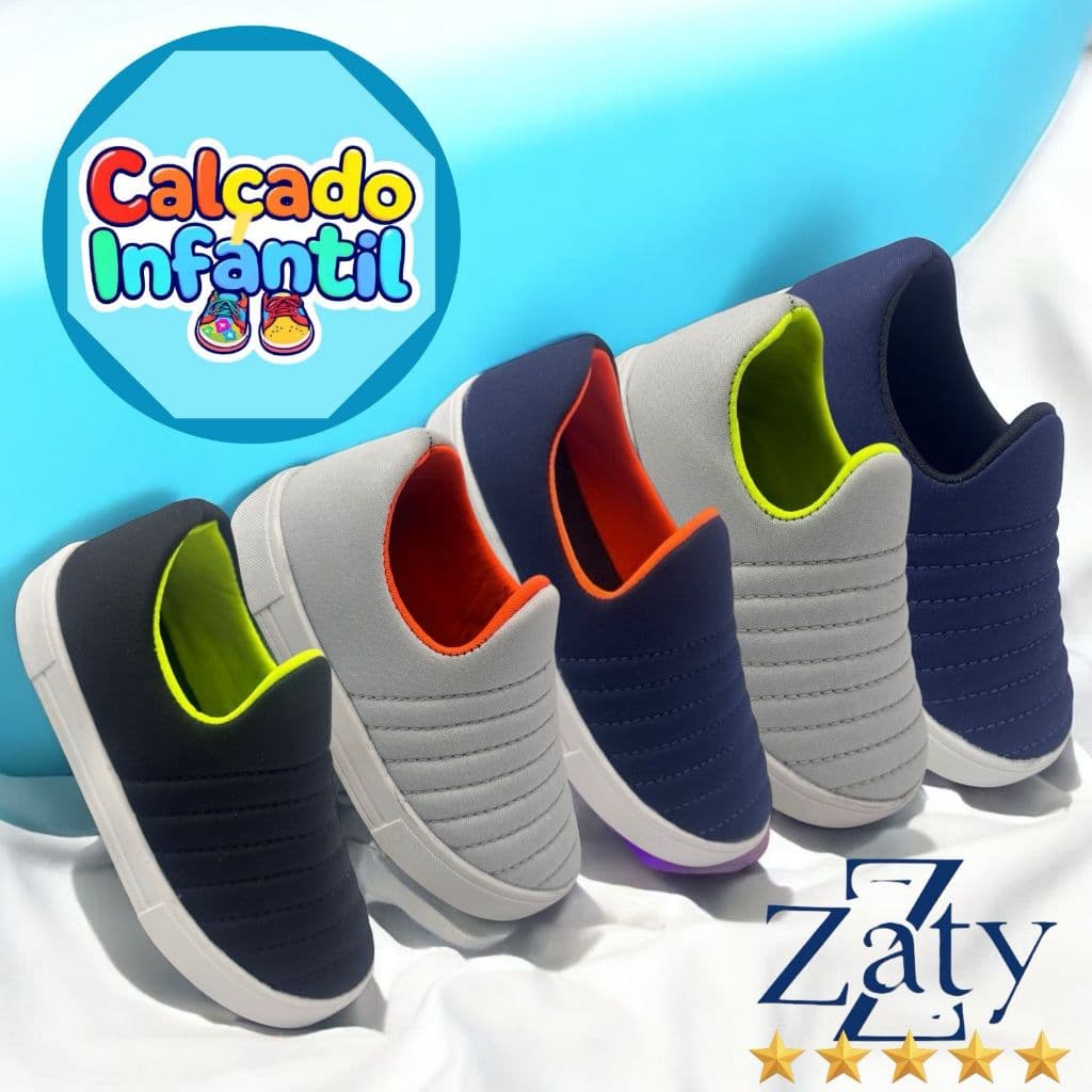 Tênis Calce Fácil Infantil Menino Casual Sola Reta