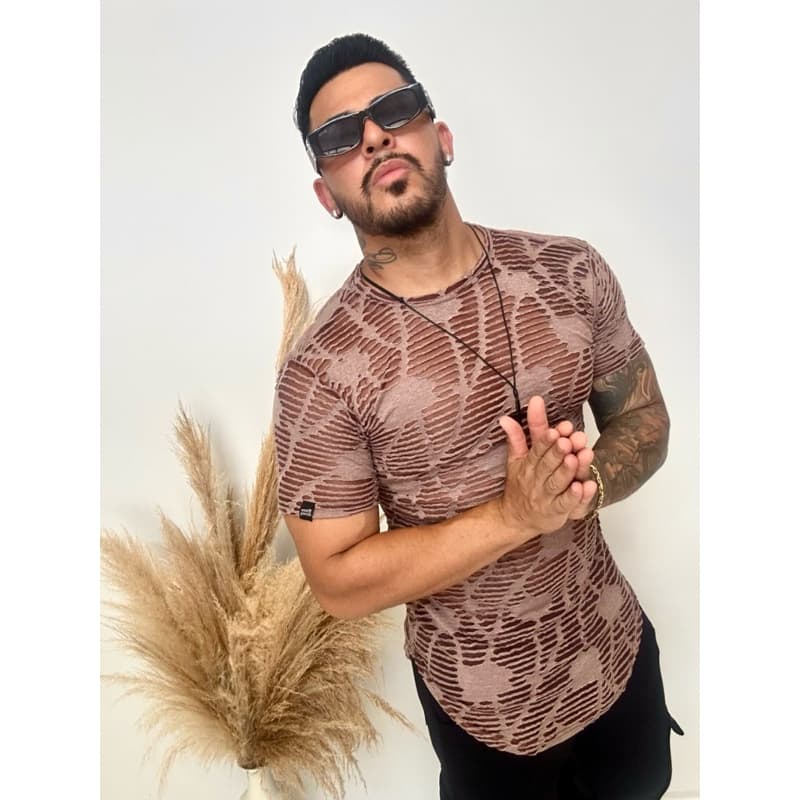 Camiseta Longline Masculina Leve Transparência