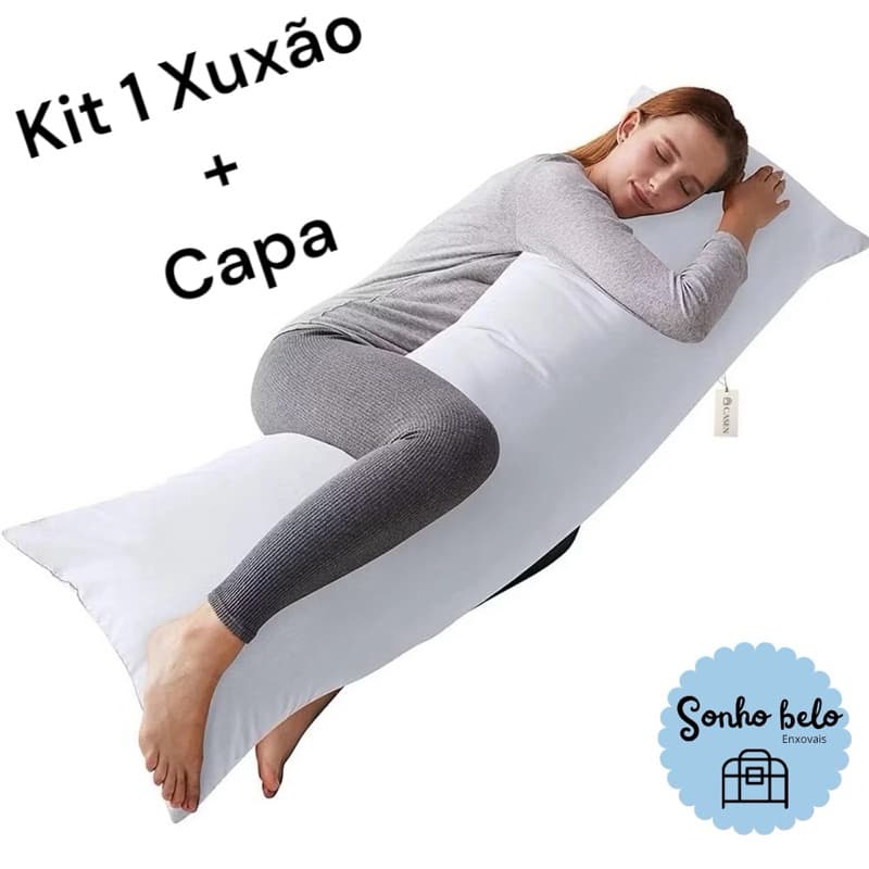 kit 1 Travesseiro de corpo xuxão 1.40x45cm + Fronha com zíper