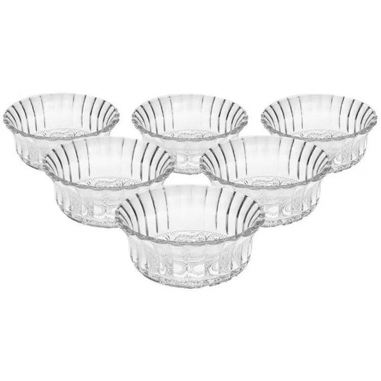 Jogo de Sobremesa 6 ou 12 Peças Bowl pote de Vidro Decorado Conjunto de Sobremesa 350ML