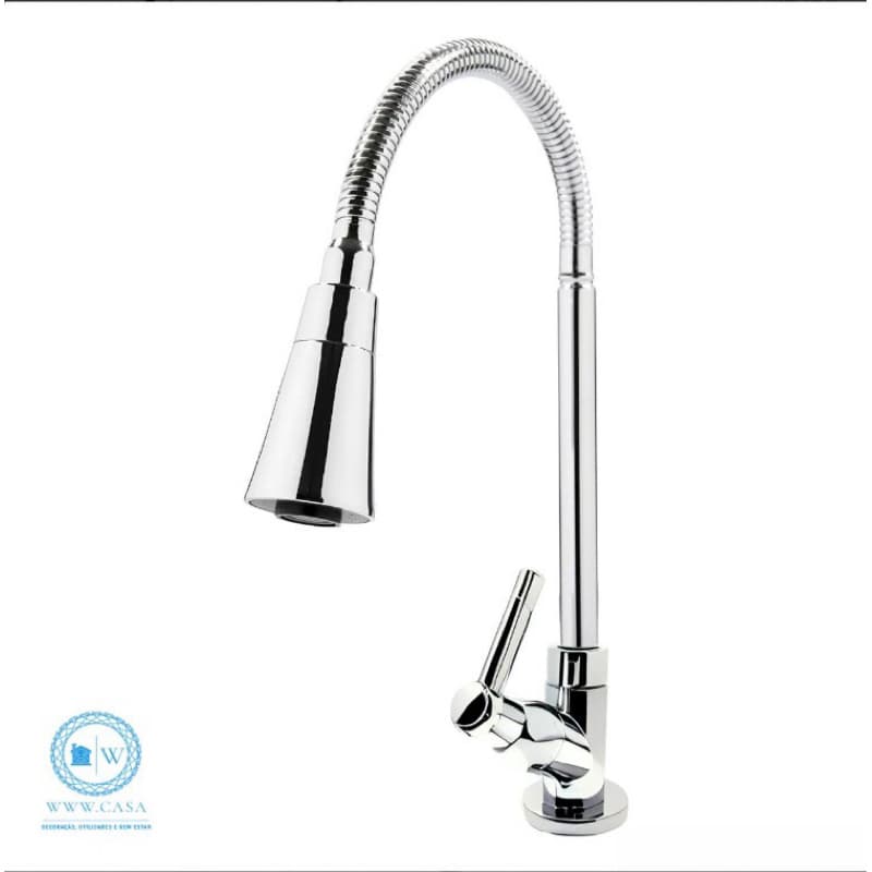 Torneira Gourmet Cozinha Bancada Pia Parede Flexível 2 Jatos Abs Cromo