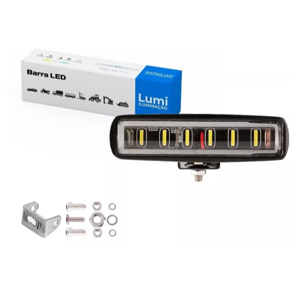 Farol De Milha Barra Led 30w 9-60v Moto Carro Off-road 6000k