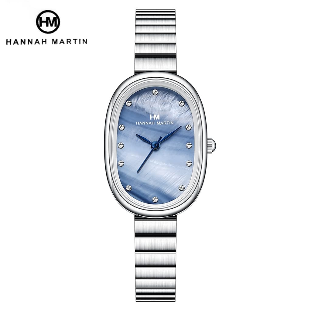 HM+Caixa Relógio À Prova D'água Relógio Feminino Relógio Original Coreano Com Pulseira De Aço Inoxidável E Estilo Casual