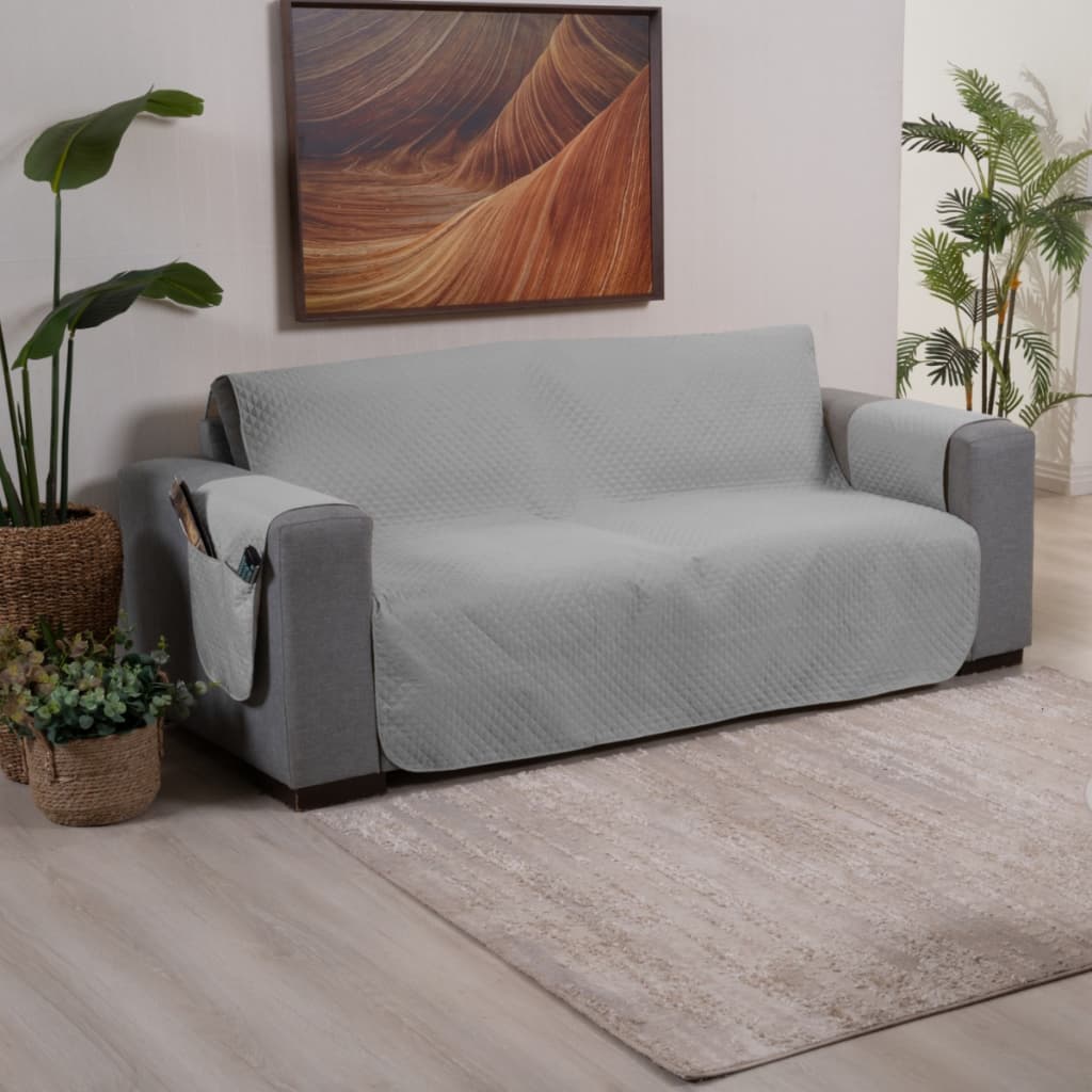 Protetor Capa de Sofá 2 3 e 4 Lugares Com Bolso Porta Objetos Matelado 170 Fios Resistente