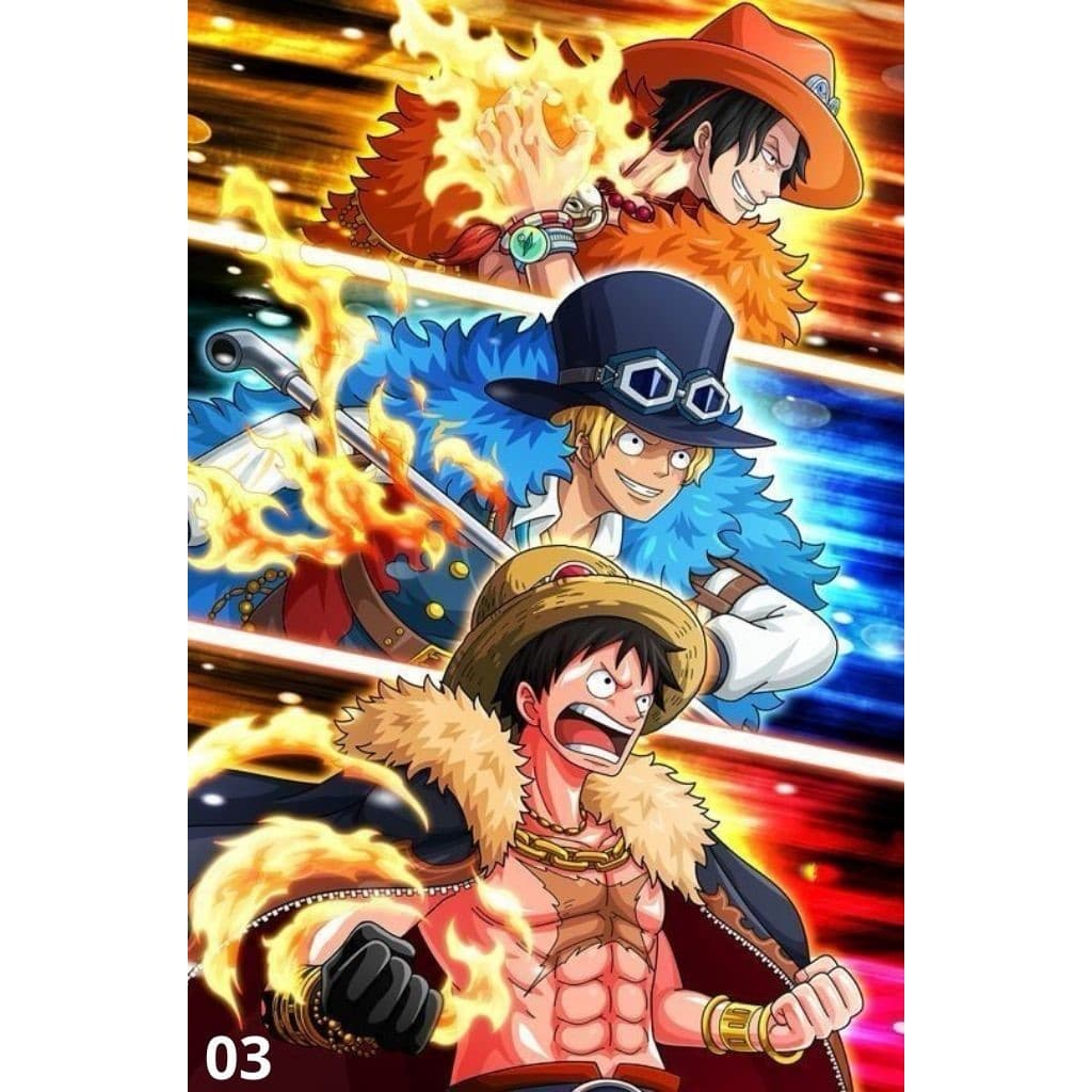 One Piece Quadro Placa Decorativa  MDF - 20X45CM-sala,quarto desenho infantil