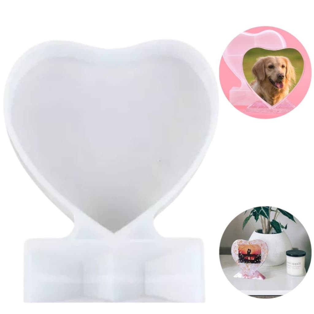 Moldura De Foto Diy Molde De Resina Coração Amor Grande