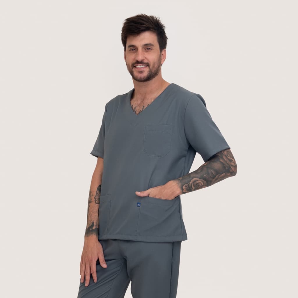 Camisa do Pijama Cirúrgico em Gabardine Hospitalar Scrub Masculino ( somente camisa )