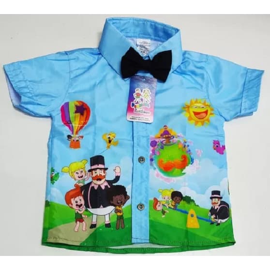 Camisa Temática Mundo Bita Com Gravata Luxo Festa