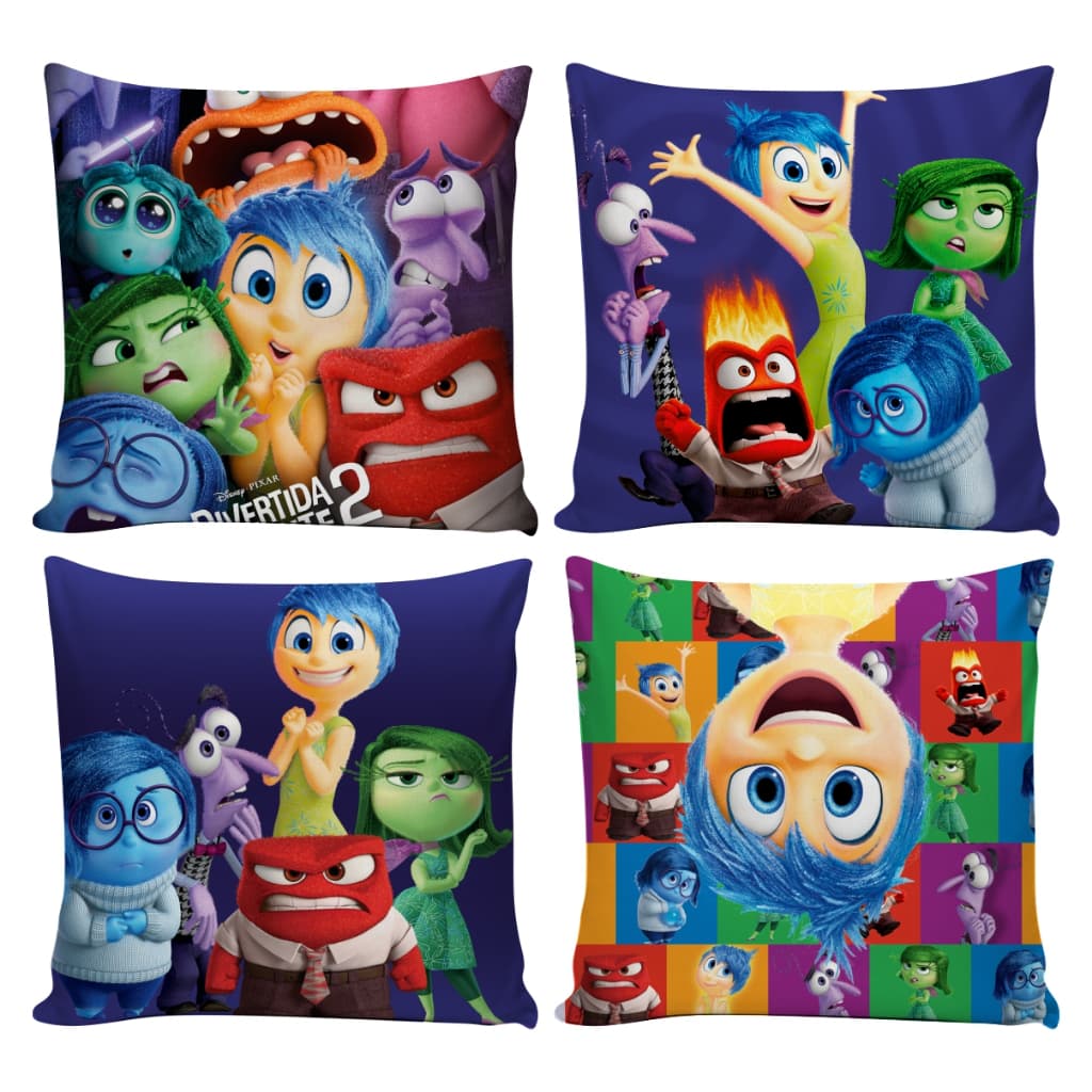KIT 4 CAPAS DE ALMOFADAS 45x45 DECORAÇÃO PARA SALA QUARTO FILME DIVERTIDAMENTE