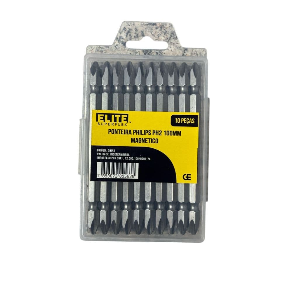 PONTEIRA PHILIPS PH2 100MM MAGNETICO - 10 PEÇAS