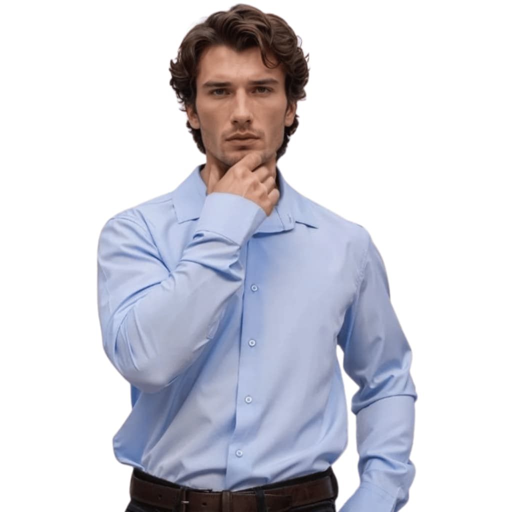 Camisas De Botão Masculina Manga Longa Plus Size