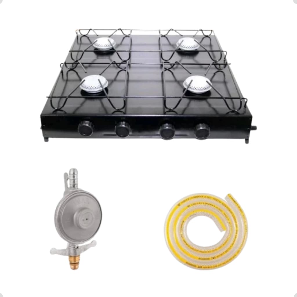 Fogão Cooktop de Mesa Portátil 4 Bocas a Gás