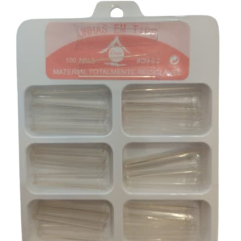 Tips postiça Nails bailarina transparente unha c/ 100 encapsular alongamento em Acrigel