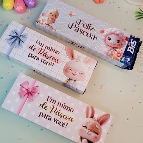 Caixa Bis com Cinta Lembrancinha Presente Páscoa