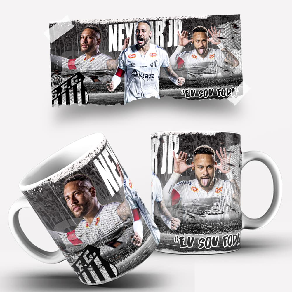 Caneca Neymar Jr Santos Personalizada Modelo Exclusivo Caneca do Santos