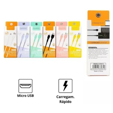 Cabo Carregador 1 Metro V8 Turbo  USB 5a 1 Unidade