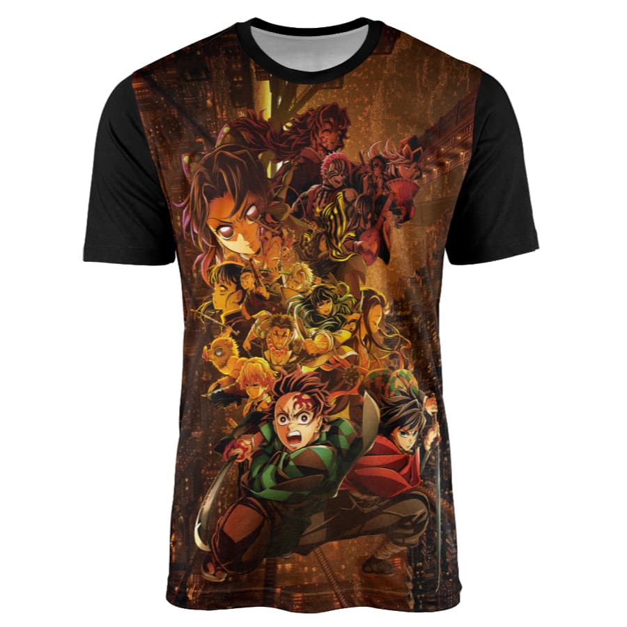 Camisa Anime Filme Kimetsu No Yaiba Castelo Infinito Infinity Castle Demon Slayer Nezuko Tanjiro Tomioka Shinobu Mitsuri
