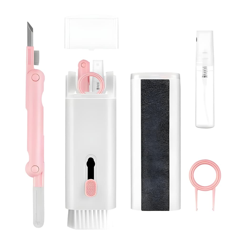 Kit Escova Multiuso Ferramenta Acessório Limpa Teclado Fone de Ouvido Celular 7 em 1 Portatil