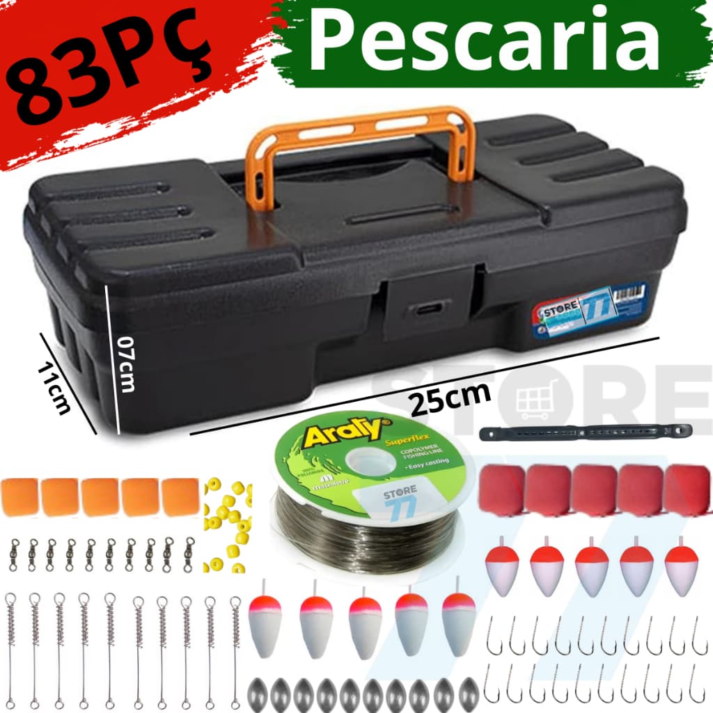 kit pesca, acessório profissional, equipamento pescaria completa artigos barato de piau brinquedo