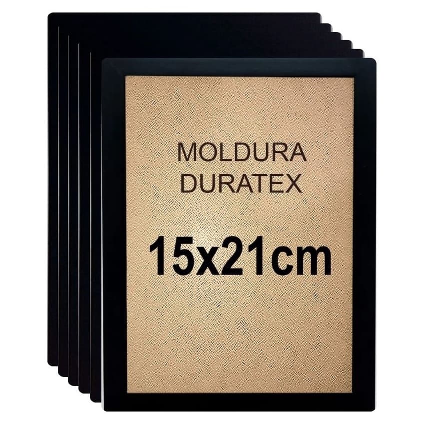 Kit 10 unidades Moldura Quadro com Duratex 15x21cm sem Vidro e sem Acetato