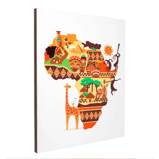 Quadro decorativo 1 peça Tema Arte Mapa Africano Lindo em diversos tamanhos disponíveis pra sua resi